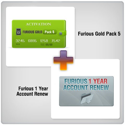 Продовження доступу в зону підтримки Furious на 1 рік + Furious Gold Pack 5