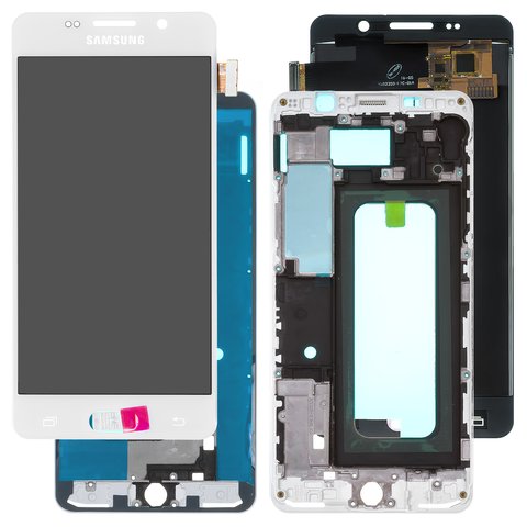 Дисплей для Samsung A510 Galaxy A5 2016 , білий, з регулюванням яскравості, з рамкою, Сopy, TFT 