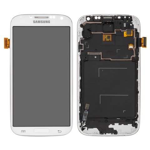 Дисплей для Samsung I9500 Galaxy S4, белый, с регулировкой яркости, с рамкой, Сopy, TFT 