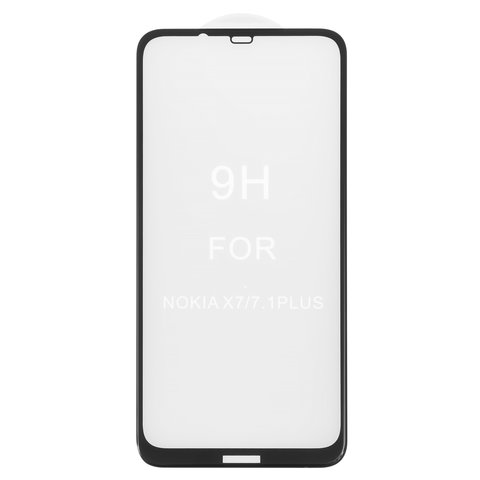 Защитное стекло All Spares для Nokia 8.1, X7 2018 , 5D Full Glue, черный, cлой клея нанесен по всей поверхности