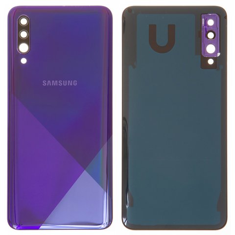 Задня панель корпуса для Samsung A307F DS Galaxy A30s, фіолетова, із склом камери, prism crush violet