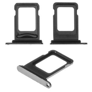 Тримач SIM карти для iPhone 12 Pro, iPhone 12 Pro Max, чорний, double SIM, graphite
