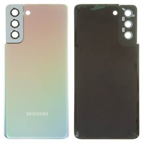 Задняя панель корпуса для Samsung G996 Galaxy S21 Plus 5G, серебристая, со стеклом камеры, phantom silver