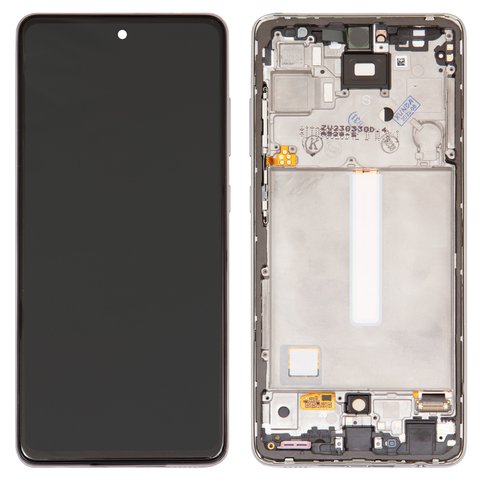 Дисплей для Samsung A525 Galaxy A52, A526 Galaxy A52 5G, белый, с рамкой, Оригинал переклеено стекло 