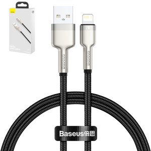 USB кабель Baseus Cafule Series Metal, USB тип A, Lightning, 100 см, 2,4 А, черный, в нейлоновой оплетке, #CALJK A01