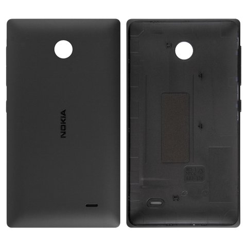 Housing Back Cover compatible with Nokia X Dual Sim, black, with side button 