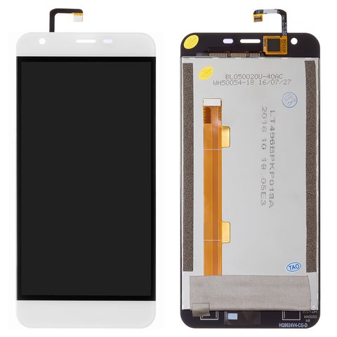 LCD compatible with Oukitel K7000, white, without frame 