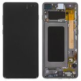 Pantalla LCD puede usarse con Samsung G975 Galaxy S10 Plus, negro, con marco, Original (PRC)
