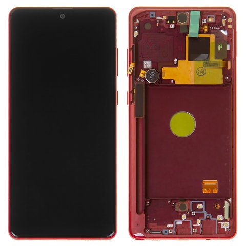 LCD compatible with Samsung N770 Galaxy Note 10 Lite, red, with frame, Original, service pack  #GH82 22055C GH82 22193C GH82 22194C GH82 22192C