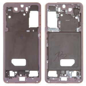 Parte media de carcasa puede usarse con Samsung G991 Galaxy S21 5G, rosada, marco para fijar pantalla, phantom Pink, phantom violet