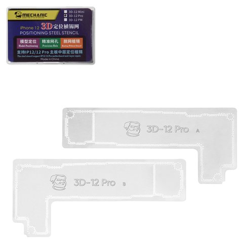 3D BGA Stencil Mechanic compatible with Apple iPhone 12 Pro, for motherboards repairing 