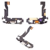 Cable flex puede usarse con iPhone 12, iPhone 12 Pro, del conector de carga, blanco, con micrófono, con componentes, Original (PRC)