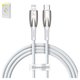 USB Cable Baseus Glimmer, (USB type C, Lightning, 100 cm, 20 W, white) #CADH000002