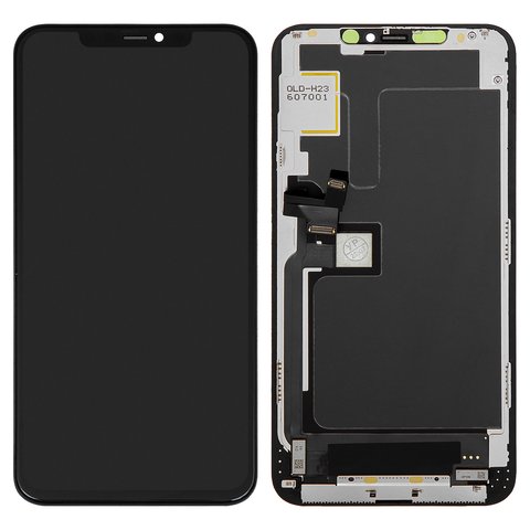 LCD compatible with iPhone 11 Pro Max, black, with frame, AAA, TFT , ZY 