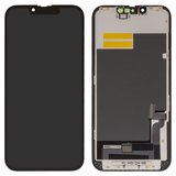 Дисплей для iPhone 13, черный, с рамкой, HC, без микросхемы, (OLED), YK OEM hard