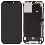 LCD compatible with iPhone 12 Pro Max, (black, with frame, HC, (OLED), GX OEM soft)