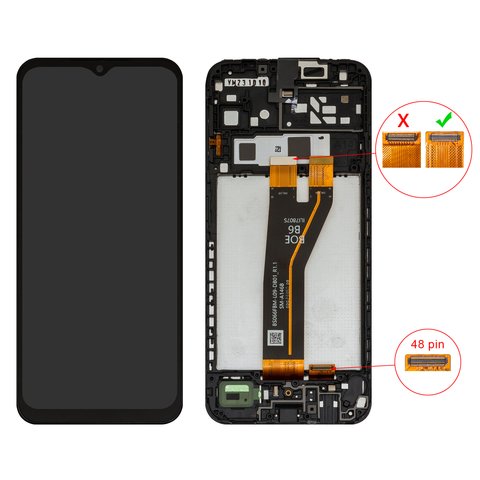 LCD compatible with Samsung A146B Galaxy A14 5G, black, with frame, Original PRC , 48 pin, BS066FBM L09 DB01_1.1 
