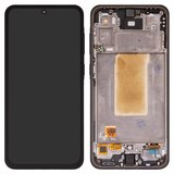 LCD compatible with Samsung A366 Galaxy A36, (black, with frame, High Copy, (OLED))