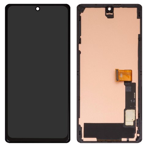 LCD compatible with Google Pixel 7 Pro, black, with frame, Copy, TFT  