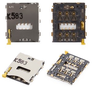 SIM Card Connector compatible with Sony D5803 Xperia Z3 Compact Mini, D5833 Xperia Z3 Compact Mini, D6603 Xperia Z3, D6633 Xperia Z3 DS, D6643 Xperia Z3, D6653 Xperia Z3, E5803 Xperia Z5 Compact Mini, E5823 Xperia Z5 Compact
