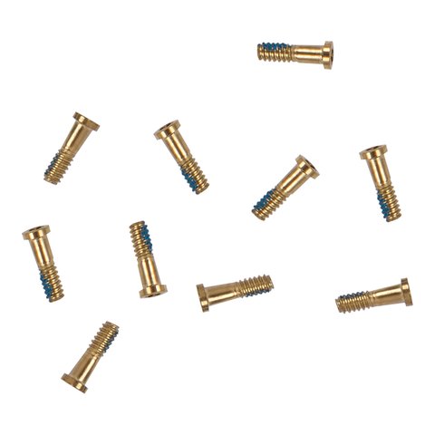 Screw compatible with Apple iPhone 6, iPhone 6 Plus, iPhone 6S, iPhone 6S Plus, golden, 10 pcs., external 