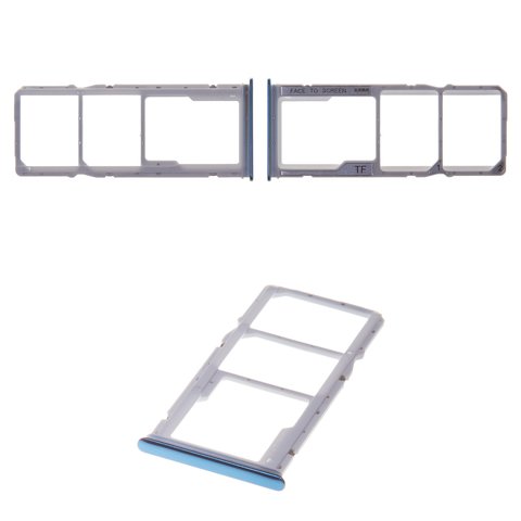 SIM Card Holder compatible with Xiaomi Redmi Note 10 Pro, blue, M2101K6G, glacier blue