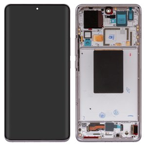 LCD compatible with Xiaomi 12 Pro, purple, with frame, Original PRC , 2201122C, 2201122G 