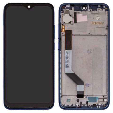 LCD compatible with Xiaomi Redmi Note 7, Redmi Note 7 Pro, dark blue, with wide edge, with frame, Copy, M1901F7G, M1901F7H, M1901F7I