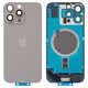 Housing Back Cover compatible with iPhone 16 Pro Max, (gray, with camera lens, Original (PRC), natural titanium)