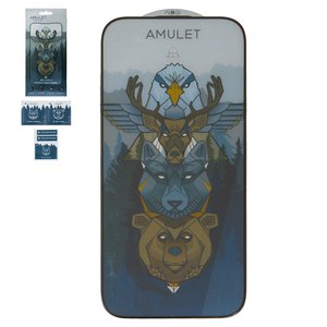 Tempered Glass Screen Protector iNobi Amulet compatible with Apple iPhone 16 Pro, Full Glue, Anti Static, black 