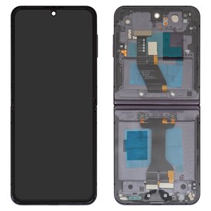 LCD compatible with Samsung F731 Galaxy Z Flip5, black, with frame, High Copy 