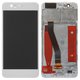 Pantalla LCD puede usarse con Huawei P10, blanco, con marco, High Copy, VTR-L29/VTR-L09