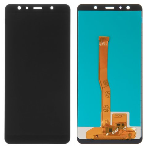 Pantalla LCD puede usarse con Samsung A750 Galaxy A7 2018 , negro, con ajuste de brillo, sin marco, Copy, TFT 