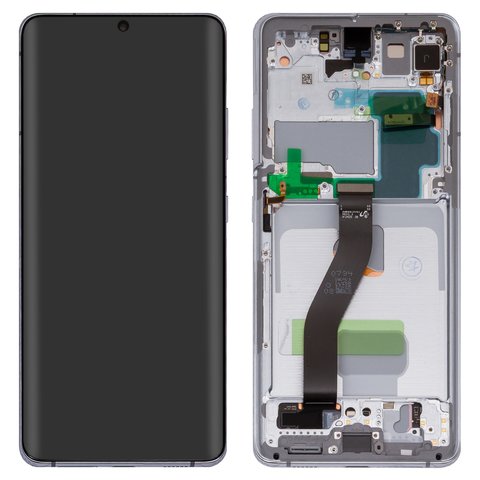 Pantalla LCD puede usarse con Samsung G998 Galaxy S21 Ultra 5G, plateado, con marco, Original PRC , phantom silver
