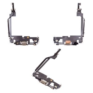 Cable flex puede usarse con iPhone 12 Pro Max, del conector de carga, dorado, con micrófono, con componentes, Original PRC 