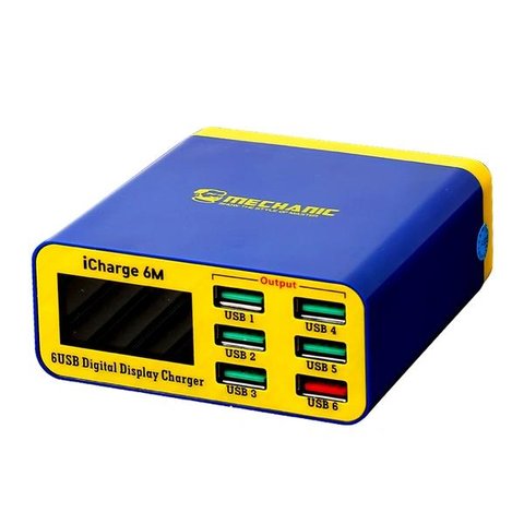 Adaptador de red Mechanic iCharge 6M, 40 W, Quick Charge, 6 puertos