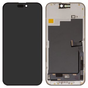 Pantalla LCD puede usarse con iPhone 15 Pro Max, negro, con marco, HC, OLED , YK OEM hard