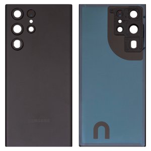 Panel trasero de carcasa puede usarse con Samsung S908B Galaxy S22 Ultra 5G, negra, con vidrio de cámara