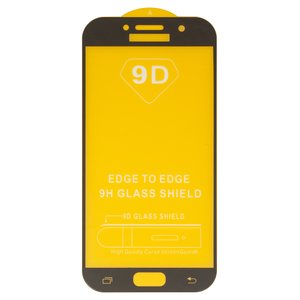 Vidrio de protección templado puede usarse con Samsung A520 Galaxy A5 2017 , Full Glue, compatible con estuche, sin embalaje, sin pañuelos , negro
