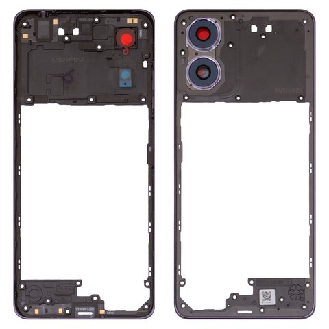 Parte media de carcasa puede usarse con Motorola Moto G04s, negra, con vidrio de cámara