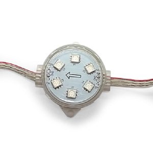 Комплект круглых LED модулей полноцветные, 6 светодиодов SMD5050, 40 мм, IP67, 20 шт. 