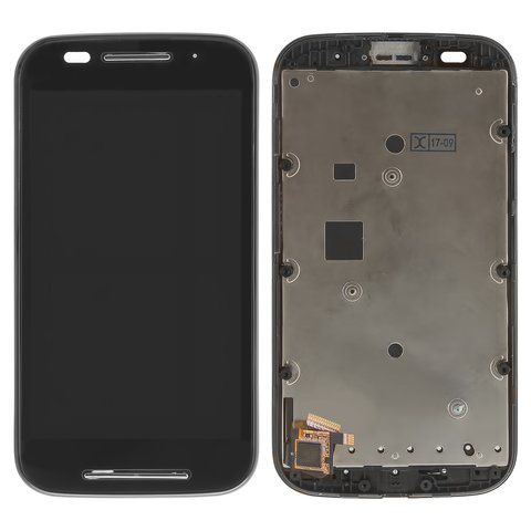 Дисплей для Motorola XT1021 Moto E, XT1022 Moto E, XT1025 Moto E, черный, с рамкой, Original PRC
