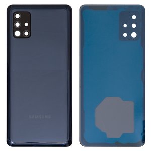 Задняя панель корпуса для Samsung A516F Galaxy A51 5G, черная, со стеклом камеры