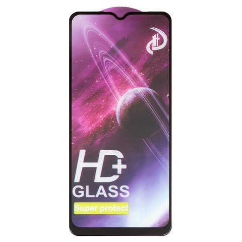 Защитное стекло All Spares для Realme C21Y, C25Y, C33, C35, Narzo 50A, совместимо с чехлом, Full Glue, черный, cлой клея нанесен по всей поверхности