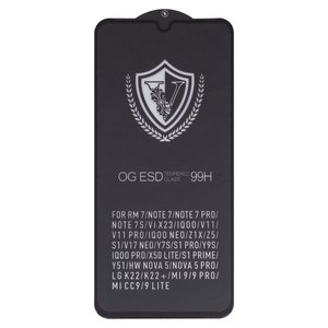 Захисне скло для Xiaomi Redmi Note 7, Full Glue, без упаковки , чорний