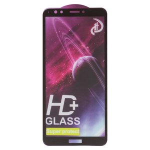 Защитное стекло All Spares для Huawei Honor 7C Pro 5,99", Y7 2018 , Y7 Prime 2018 , совместимо с чехлом, Full Glue, черный
