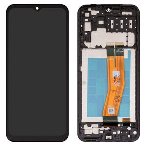 Дисплей для Samsung A145 Galaxy A14, черный, Best copy, с рамкой, High Copy, с желтым шлейфом