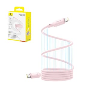 USB кабель Baseus PicoGo, 2xUSB тип C, 100 см, 240 Вт, рожевий, силіконовий, магнітний, #P10376800411 00
