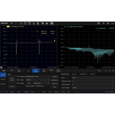 Програмне розширення "Рефлектометр" SIGLENT SNA5000 TDR