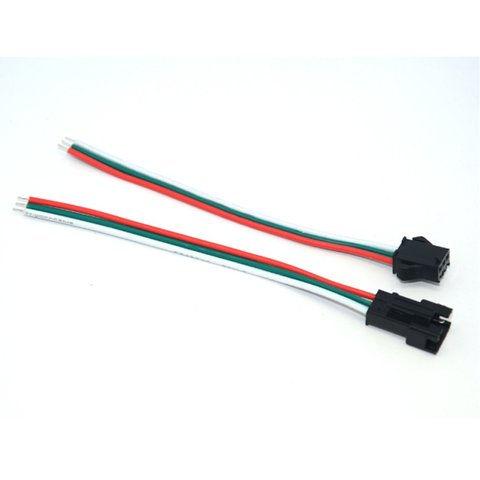 JST 3-pin Male+Female Connecting Cable for WS2811, WS2812 LED Strips